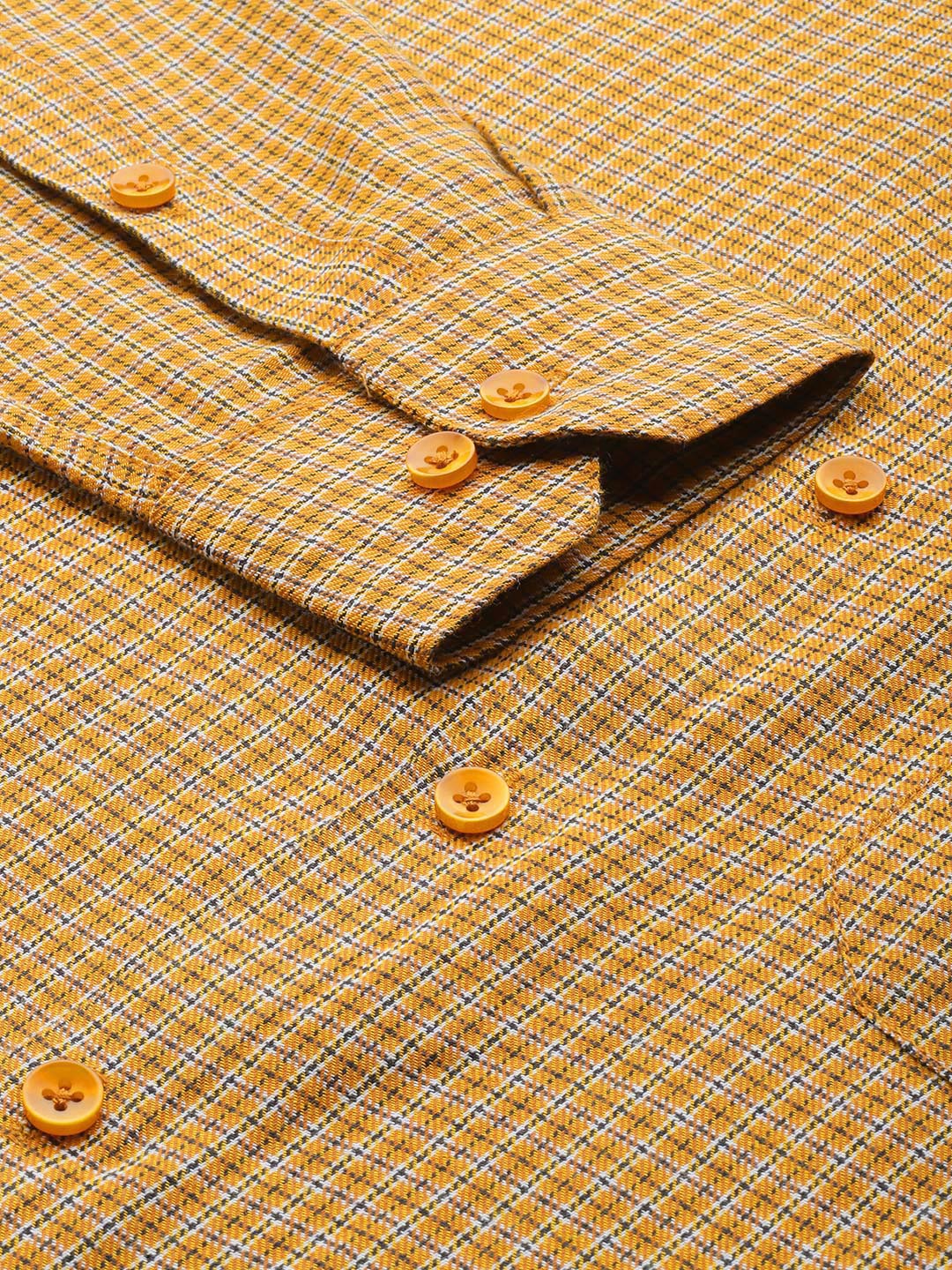 Jainish Men's Cotton Checked Formal Shirts ( SF 804Mustard ) - Distacart