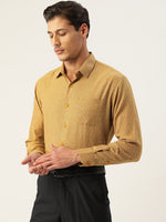 Thumbnail for Jainish Men's Cotton Checked Formal Shirts ( SF 804Mustard ) - Distacart