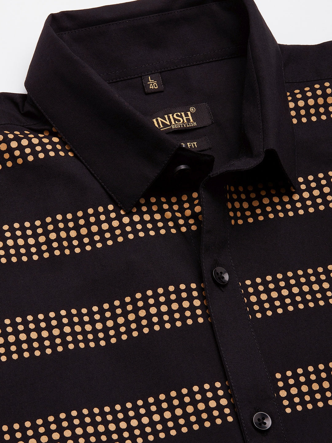 Jainish Men's Cotton Printed Formal Shirts ( SF 805Black ) - Distacart