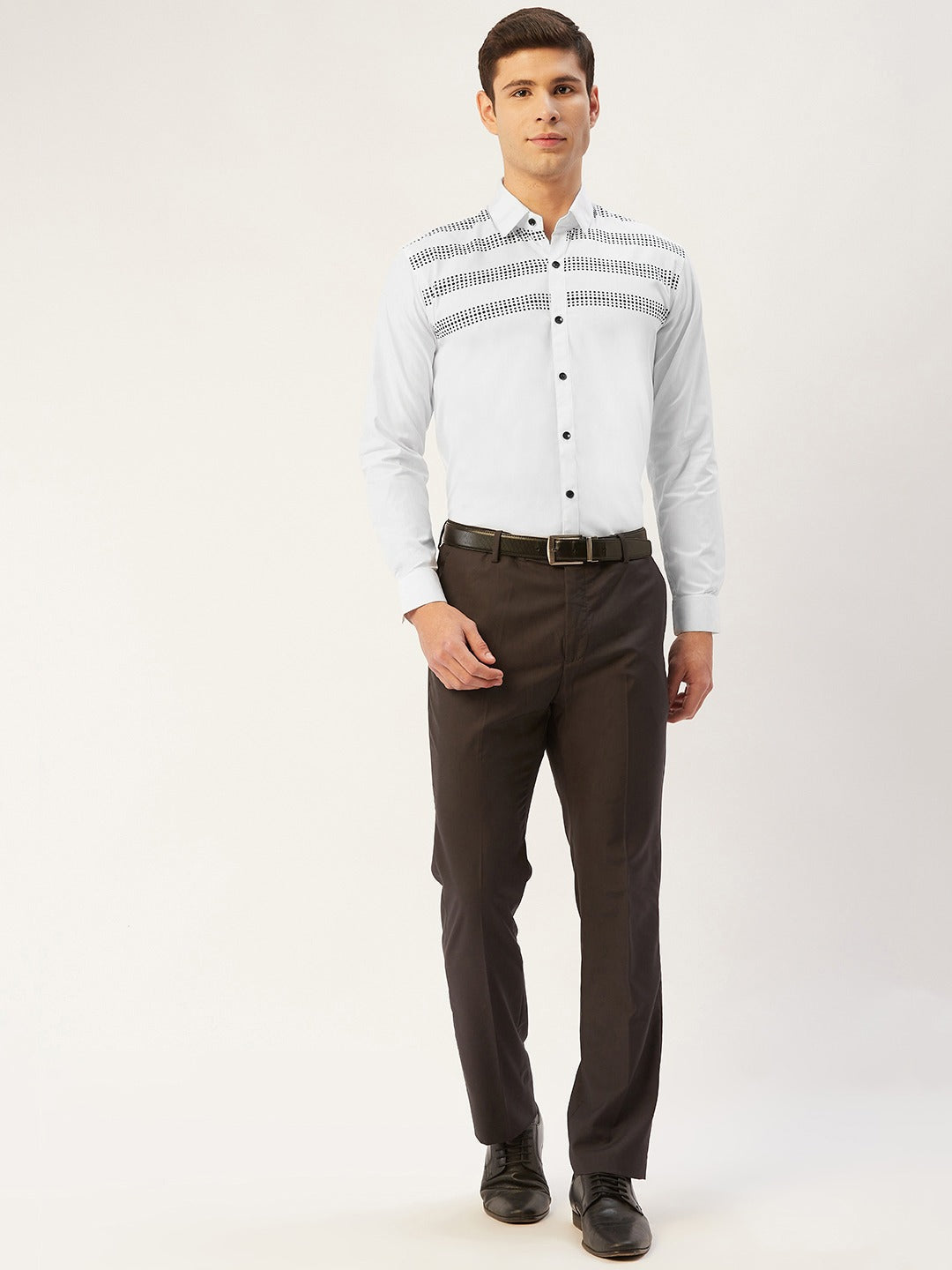 Jainish Men's Cotton Printed Formal Shirts ( SF 805White ) - Distacart