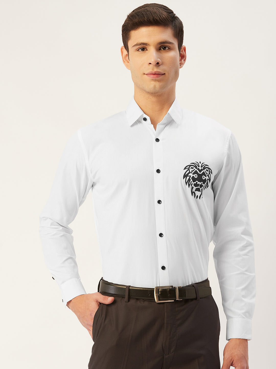 Jainish Men's Cotton Printed Formal Shirts ( SF 806White ) - Distacart