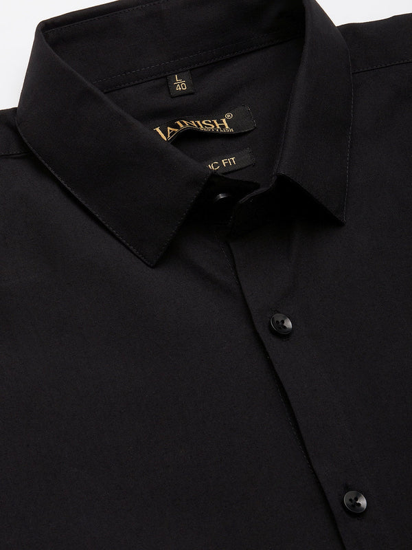 Jainish Men's Cotton Printed Formal Shirts ( SF 807Black ) - Distacart