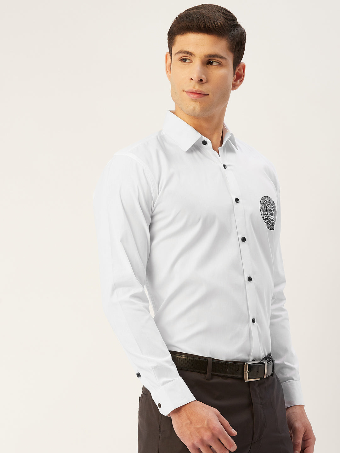 Jainish Men's Cotton Printed Formal Shirts ( SF 807White ) - Distacart