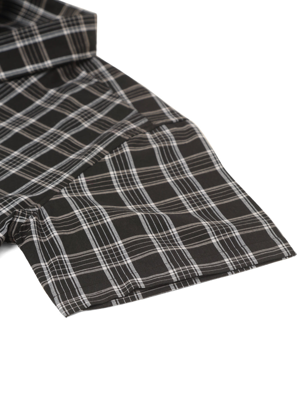 Jainish Men's Cotton Checked Half Sleeve Formal Shirts ( SF 808Black ) - Distacart