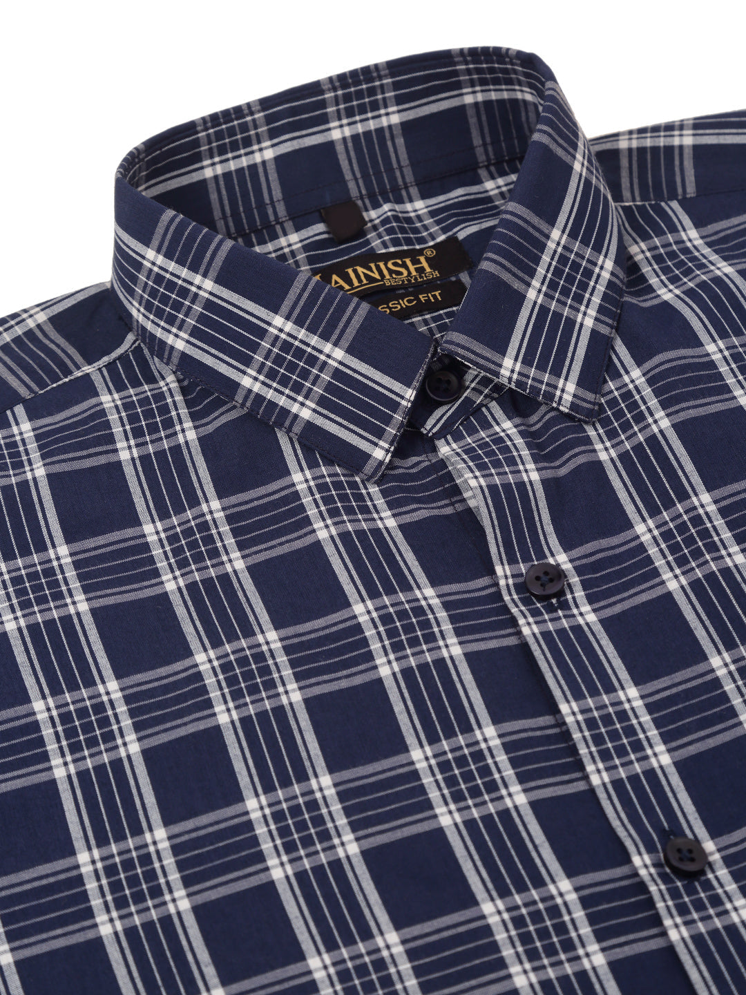 Jainish Men's Cotton Checked Half Sleeve Formal Shirts ( SF 808Blue ) - Distacart