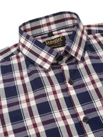 Thumbnail for Jainish Men's Cotton Checked Half Sleeve Formal Shirts ( SF 808Navy ) - Distacart