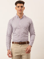 Thumbnail for Jainish Men's Cotton Checked Button Down Collar Formal Shirts ( SF 809Light-Purple ) - Distacart