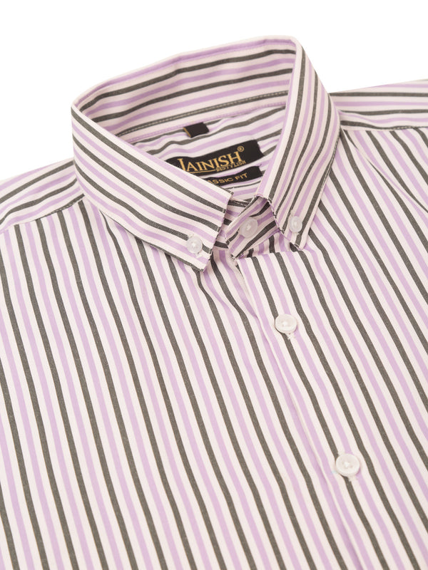 Jainish Men's Cotton Checked Button Down Collar Formal Shirts ( SF 809Light-Purple ) - Distacart