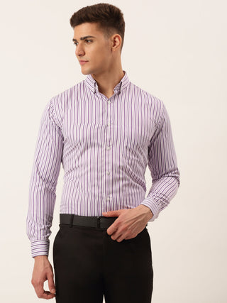 Jainish Men's Cotton Checked Button Down Collar Formal Shirts ( SF 809Purple ) - Distacart
