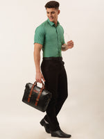 Thumbnail for Jainish Men's Cotton Solid Half Sleeve Formal Shirts ( SF 811Green ) - Distacart