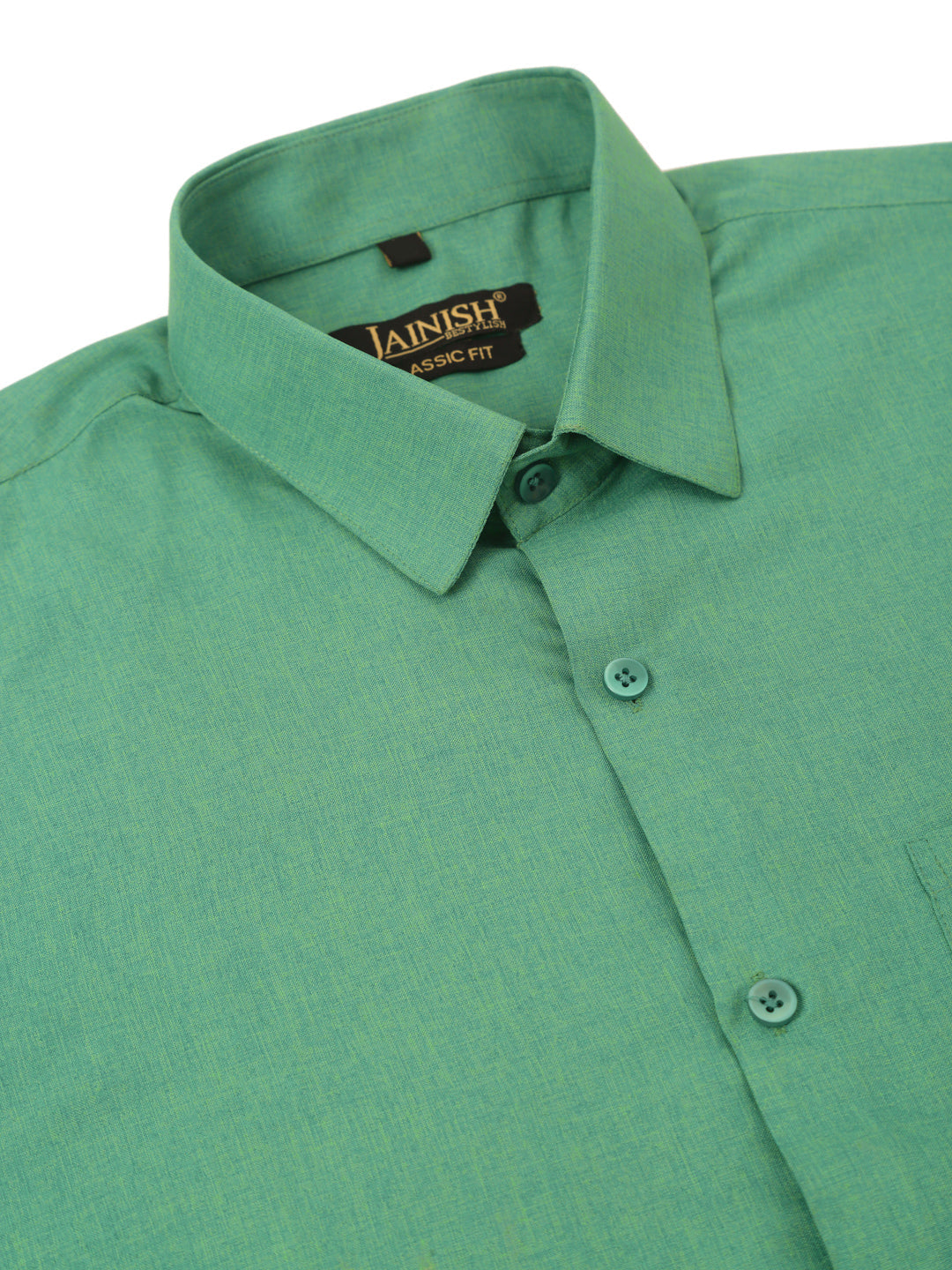 Jainish Men's Cotton Solid Half Sleeve Formal Shirts ( SF 811Green ) - Distacart
