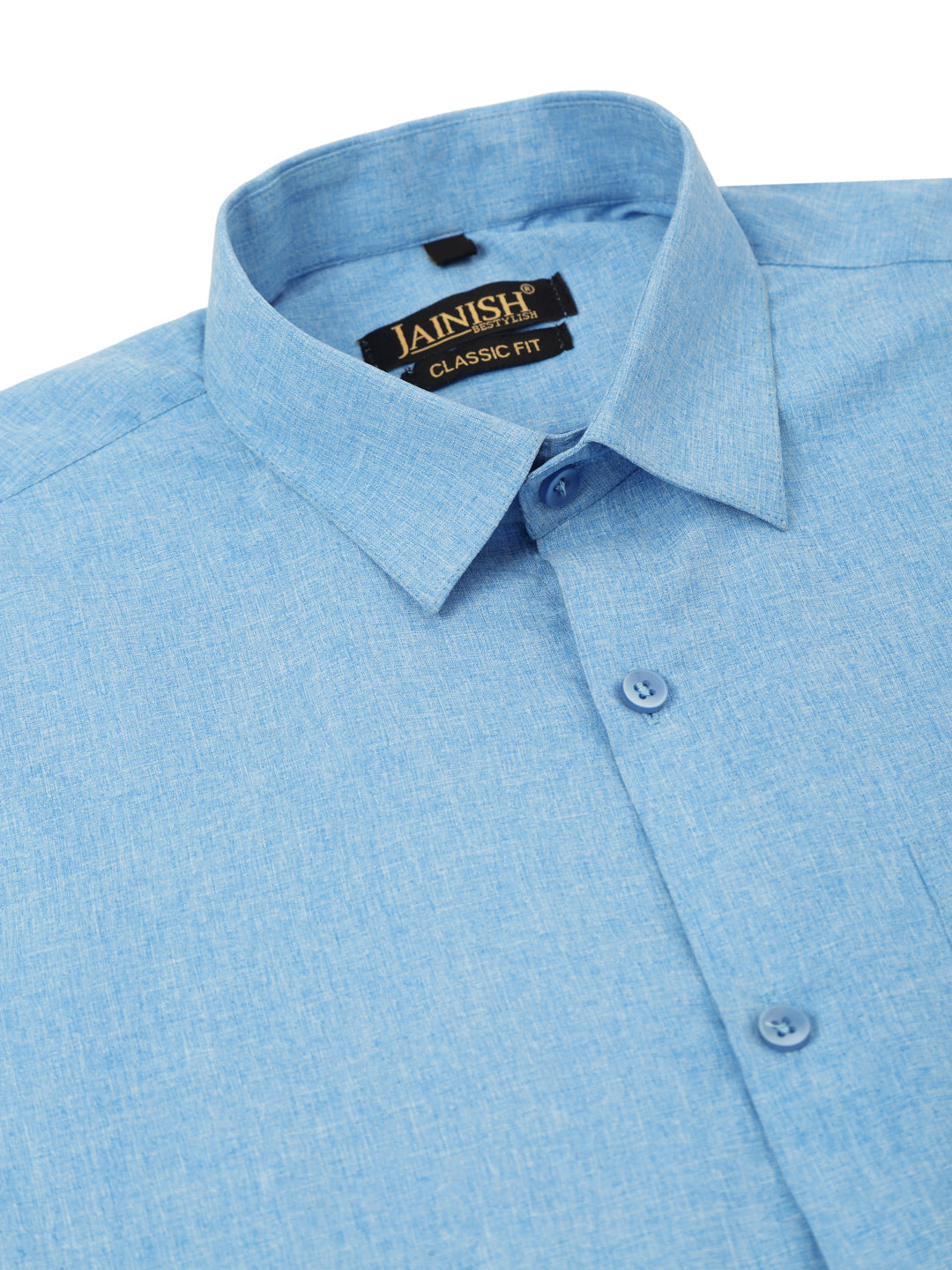 Jainish Men's Cotton Solid Half Sleeve Formal Shirts ( SF 811Light-Blue ) - Distacart