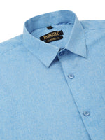 Thumbnail for Jainish Men's Cotton Solid Half Sleeve Formal Shirts ( SF 811Light-Blue ) - Distacart