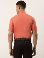 Thumbnail for Jainish Men's Cotton Solid Half Sleeve Formal Shirts ( SF 811Peach ) - Distacart