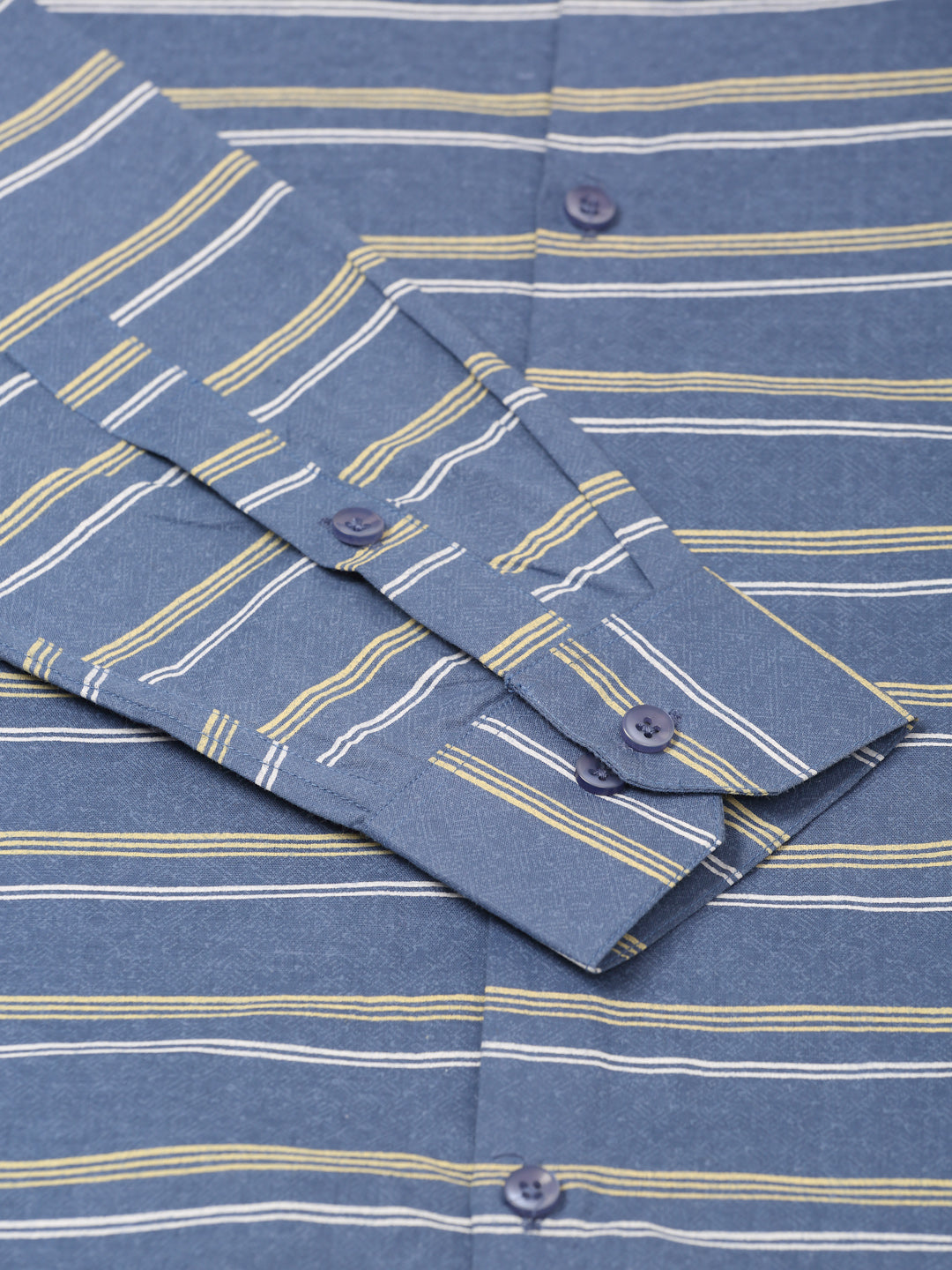 Jainish Men's Cotton Striped Formal Shirts ( SF 820Blue ) - Distacart
