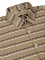 Thumbnail for Jainish Men's Cotton Striped Formal Shirts ( SF 820Brown ) - Distacart