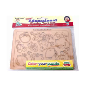Kraftsman Fruits Board Identification Puzzle Board | Color Kit Included - Distacart