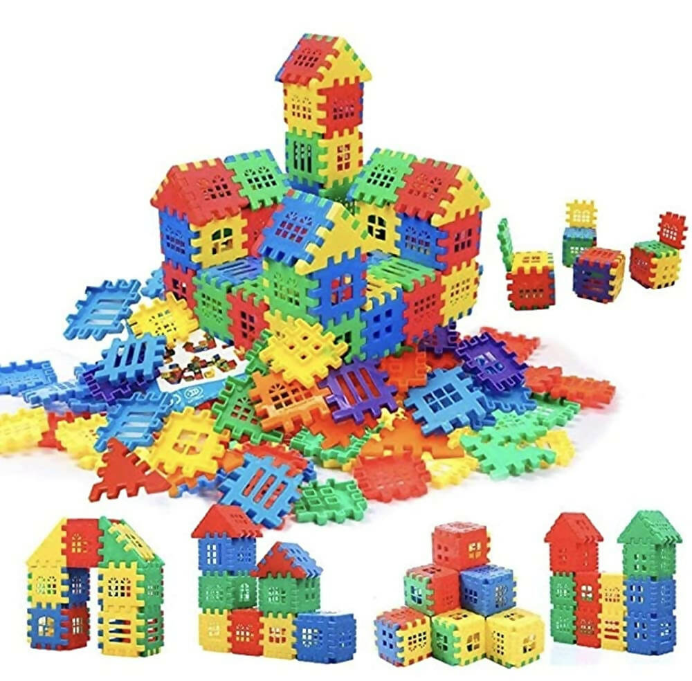Kipa Multi Colored 72 Pcs Mega Jumbo Happy Home House Building Blocks with Attractive Windows and Smooth Rounded Edges - Building Blocks for Kids - Distacart