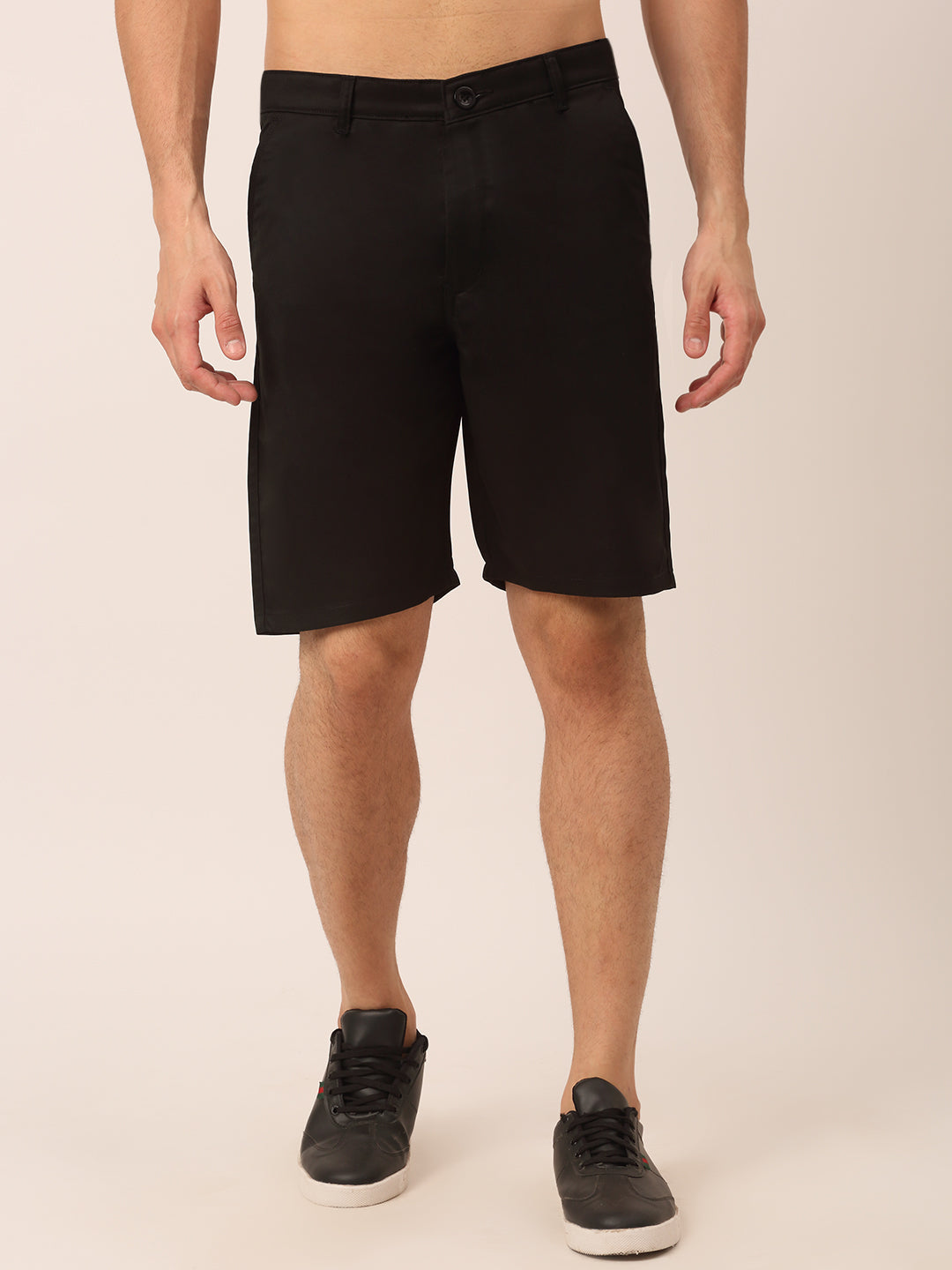 Jainish Men's Casual Cotton Solid Shorts ( SGP 153 Black ) - Distacart