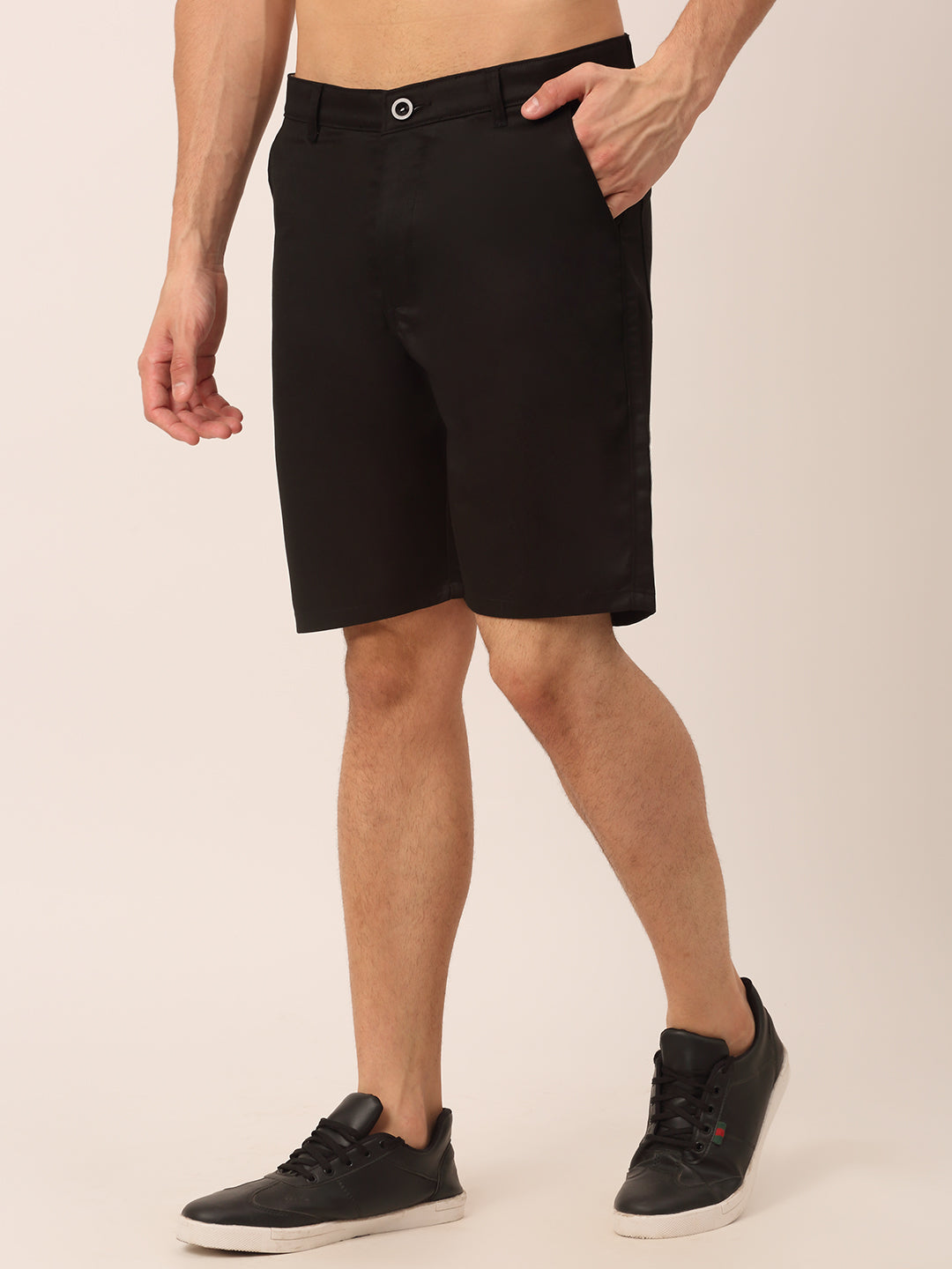 Jainish Men's Casual Cotton Solid Shorts ( SGP 153 Black ) - Distacart