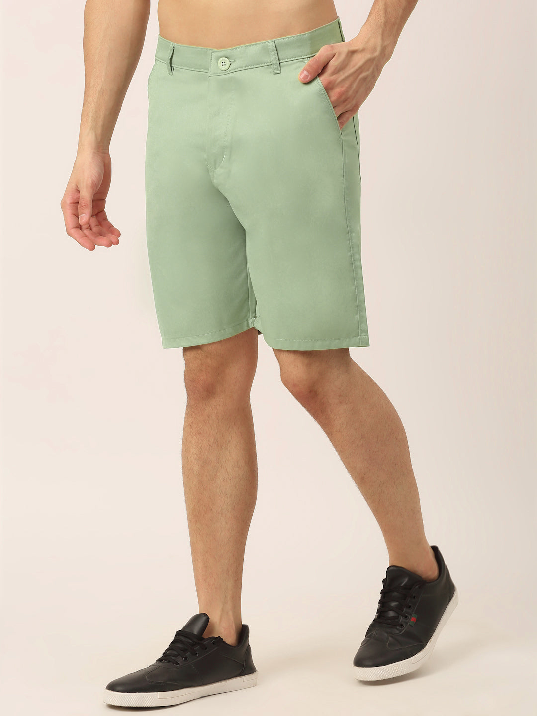 Jainish Men's Casual Cotton Solid Shorts ( SGP 153 Pista-Green ) - Distacart