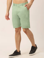 Thumbnail for Jainish Men's Casual Cotton Solid Shorts ( SGP 153 Pista-Green ) - Distacart