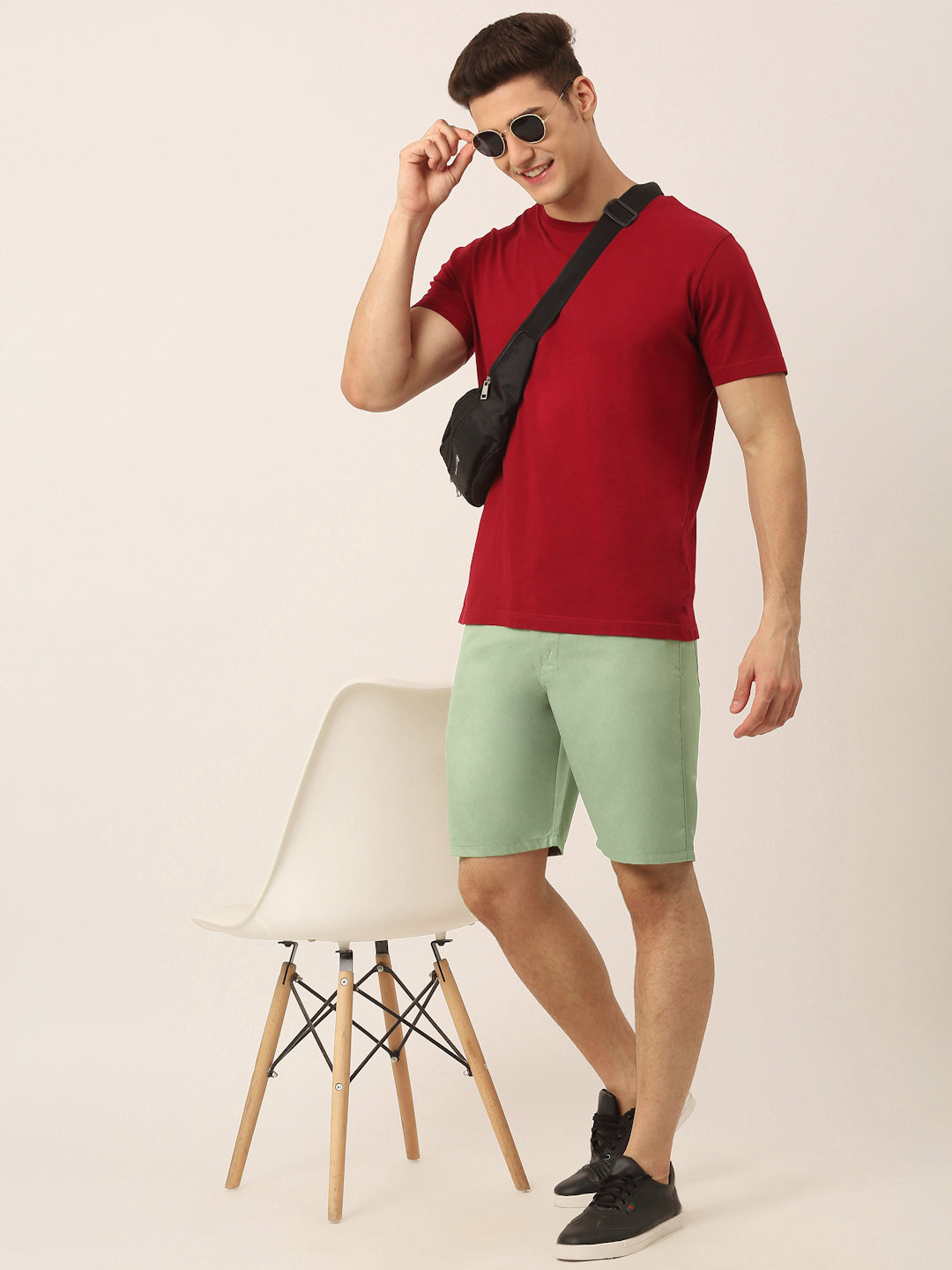 Jainish Men's Casual Cotton Solid Shorts ( SGP 153 Pista-Green ) - Distacart