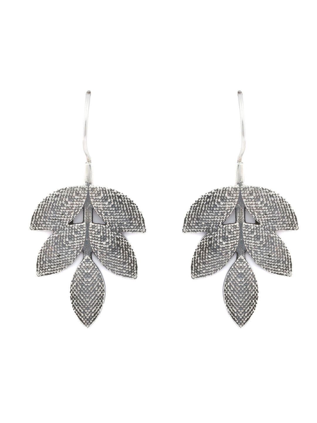Priyaasi Women Oxidised Silver Leaf Dangle Earrings - Distacart