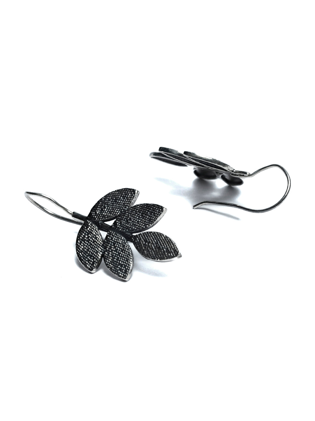 Priyaasi Women Oxidised Silver Leaf Dangle Earrings - Distacart