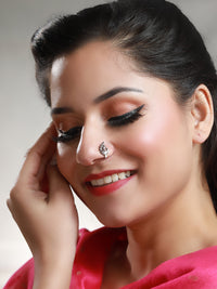Thumbnail for Priyaasi Women Oxidised Silver Peacock Nose Pin - Distacart