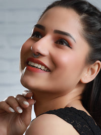Thumbnail for Priyaasi Women Oxidised Silver Boho Septum Nose Ring - Distacart