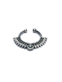 Thumbnail for Priyaasi Women Oxidised Silver Tribal Floral Septum Nose Ring - Distacart