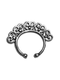Thumbnail for Priyaasi Women Oxidised Silver Filigree Floral Septum Nose Ring - Distacart