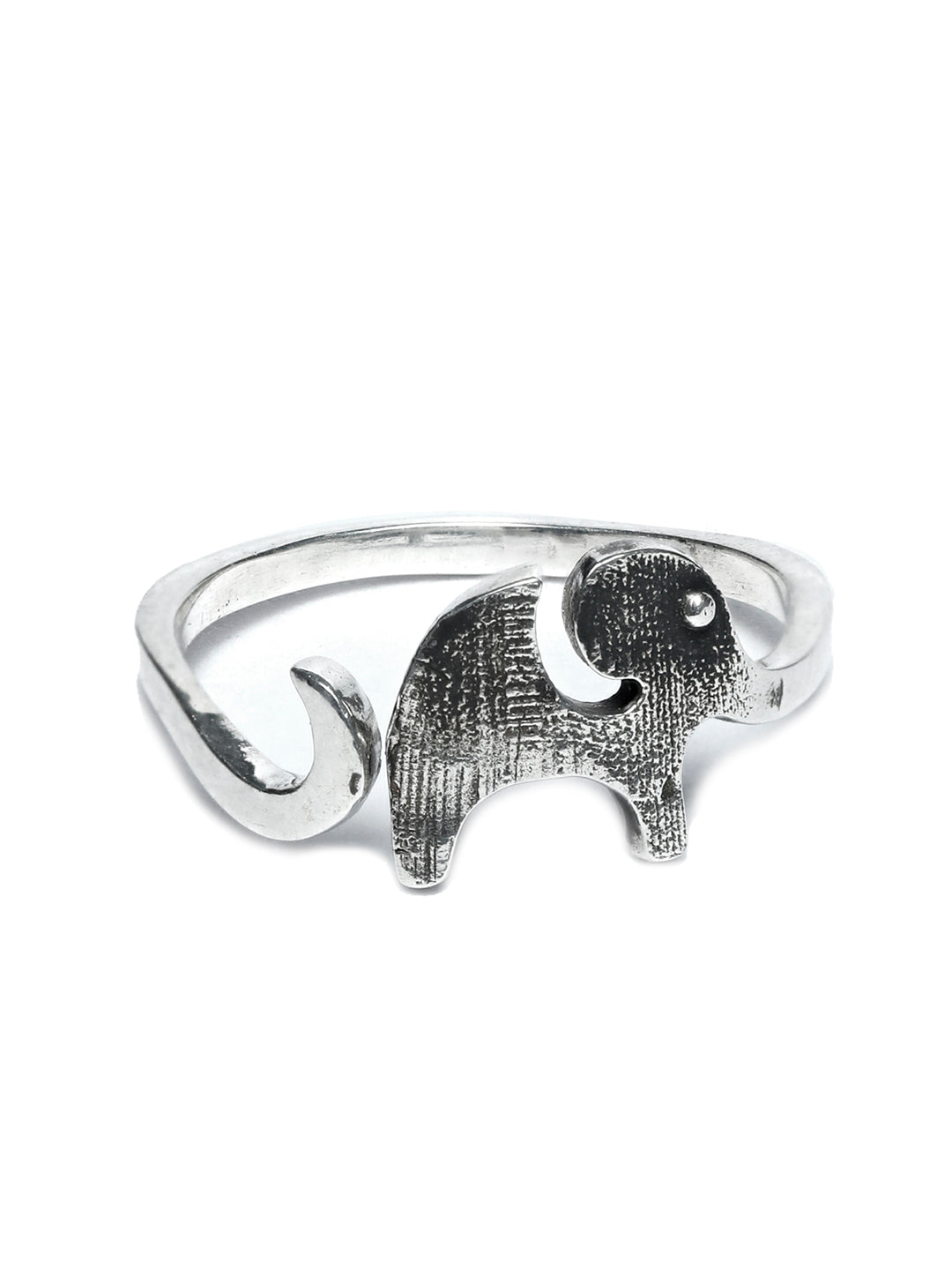 Priyaasi Women Oxidised Silver Elephant Ring - Distacart