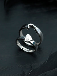 Thumbnail for Priyaasi Women His & Her Heart Sterling Silver Couple Rings - Distacart