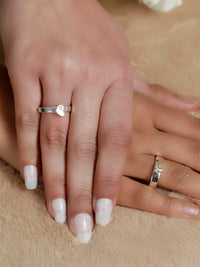 Thumbnail for Priyaasi Women His & Her Heart Sterling Silver Couple Rings - Distacart