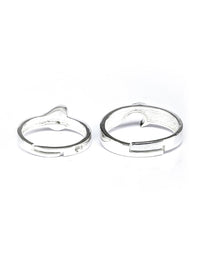 Thumbnail for Priyaasi Women His & Her Heart Sterling Silver Couple Rings - Distacart