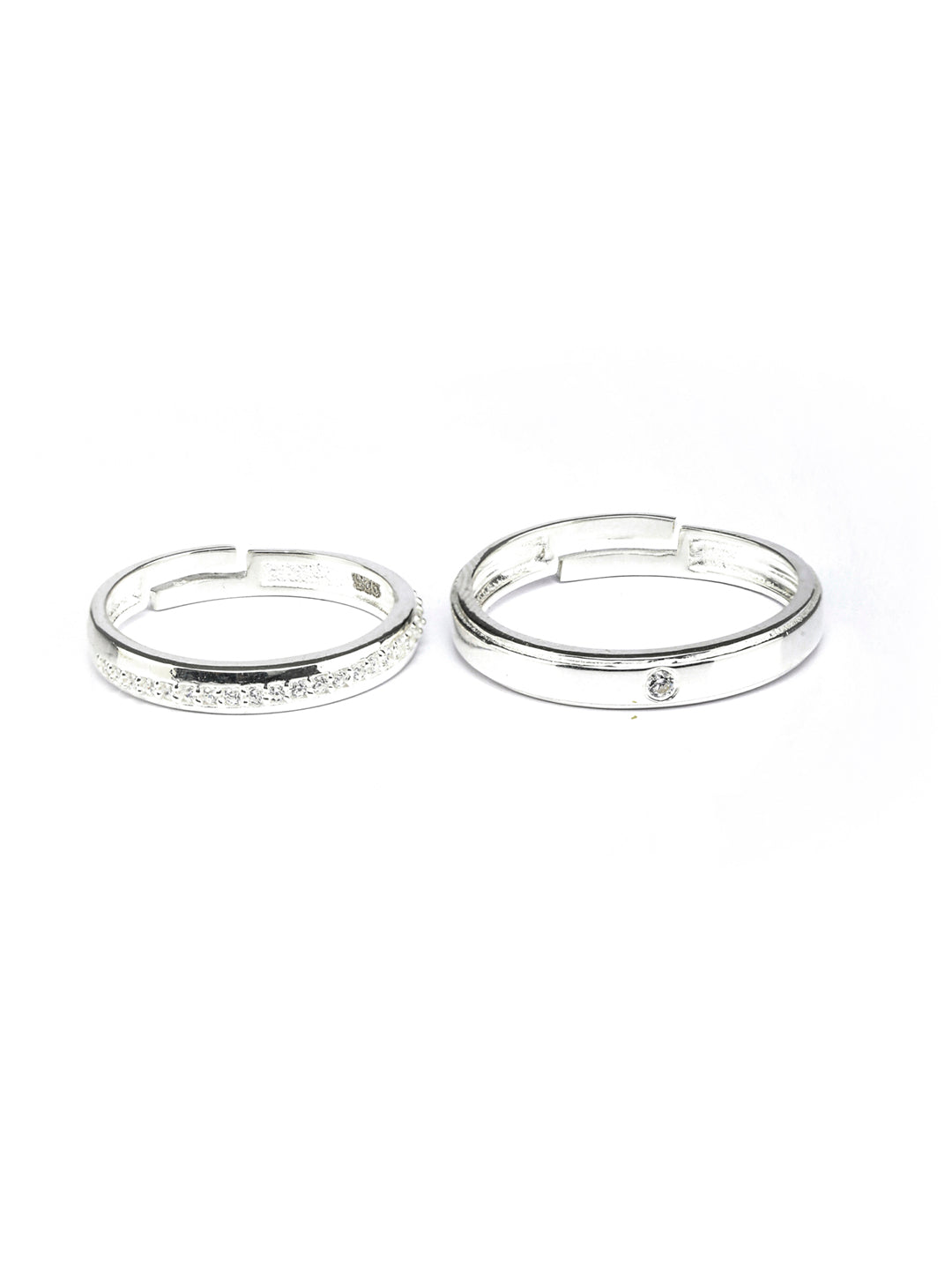 Priyaasi Women Eternity Sterling Silver Couple Rings - Distacart