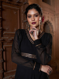 Buy Lyush Women Black Lace Detail Chiffon Maxi Dress Online Buy Lyush Women Black Lace Detail Chiffon Maxi Dress Online
