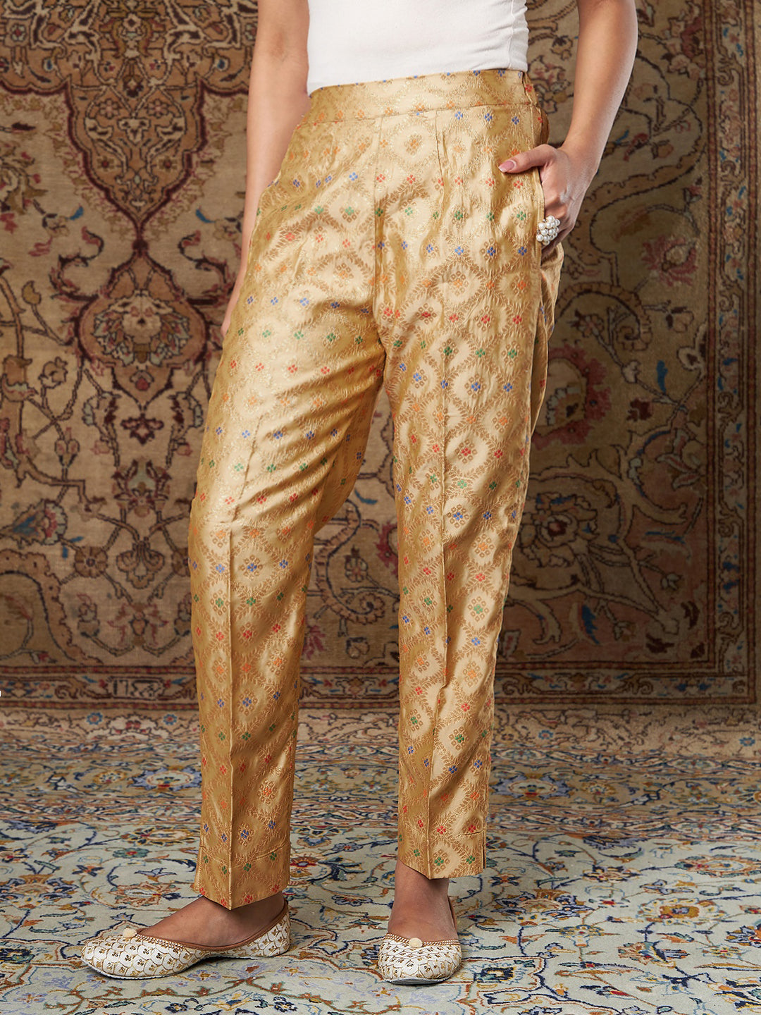 Buy Silk Brocade Pants Avaialble in More Colours Silk Trousers Silk Pants  Women Xl Silk Pants Online in India - Etsy