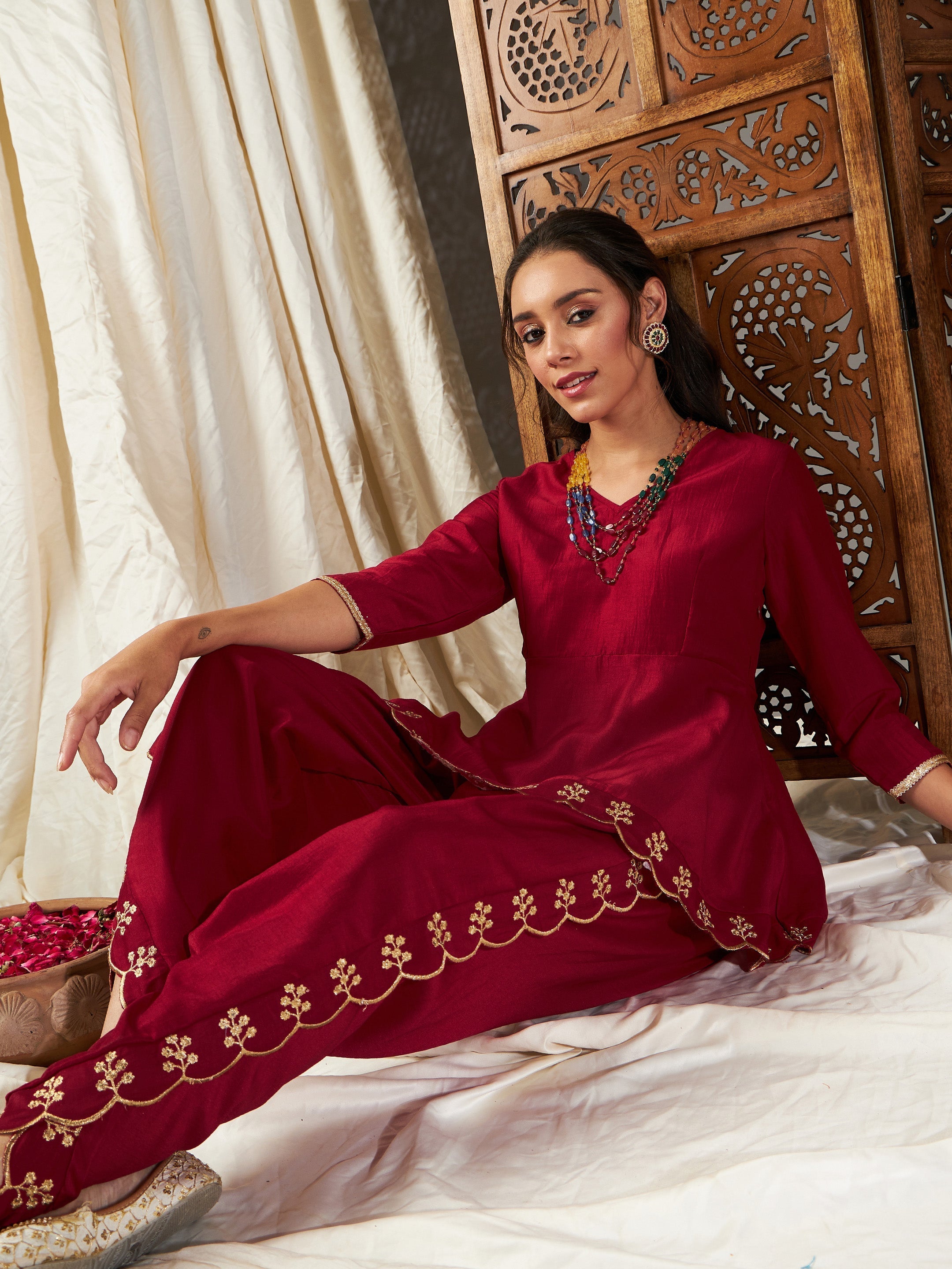 Elegant Maroon Rayon Embroidered Dhoti Salwar For Women at Rs 664.00 | Dhoti  Pant | ID: 25965380948