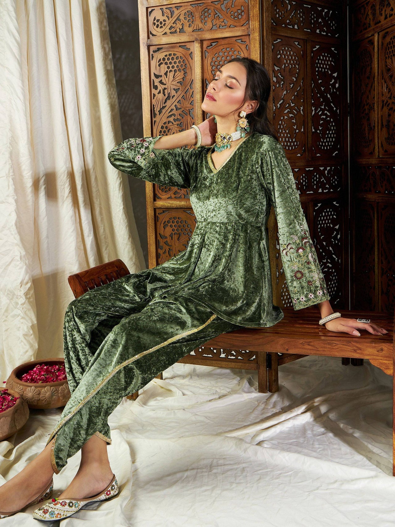 dhoti pants with peplum top online