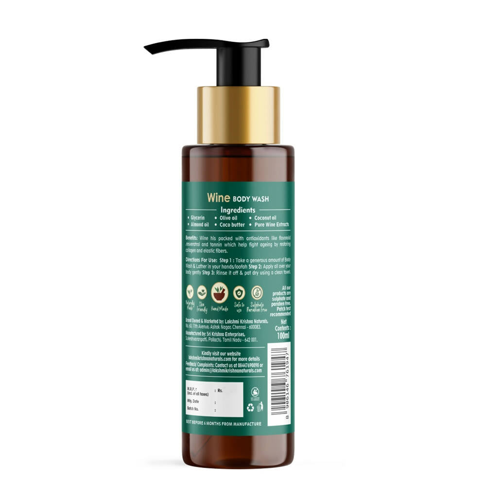 Lakshmi Krishna Naturals Wine Body Wash - Distacart