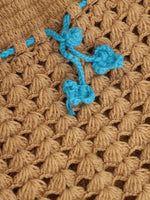 Thumbnail for Chutput Kids Woollen Hand Knitted Full Sleeves Cardigan With Short Sleeves Flower Work Dress - Blue - Distacart