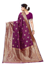 Thumbnail for Vamika Purple Weaving Banarasi Jacquard Saree - Distacart
