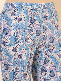 Thumbnail for Janasya Women's White Cotton Floral Printed Casual Wrap Style Co-ords - Distacart