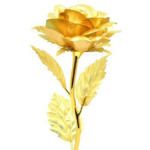 Tied Ribbons 24K Gold Plated Artificial Rose Flower With Box - Valentine's Day Gifts - Distacart