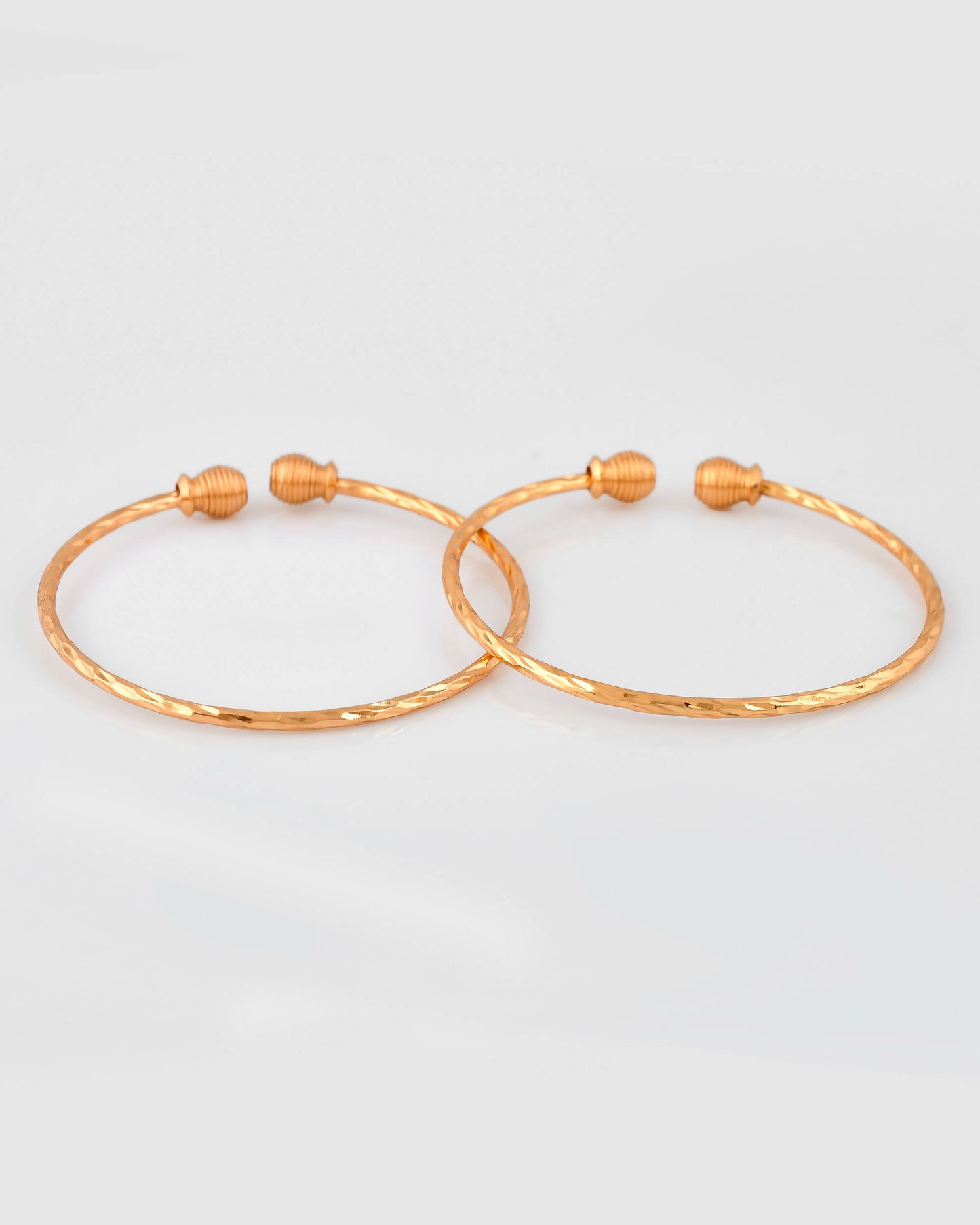 VOJ Stainless Steel Gold-plated Bangle Set (Pack of 2) - Distacart