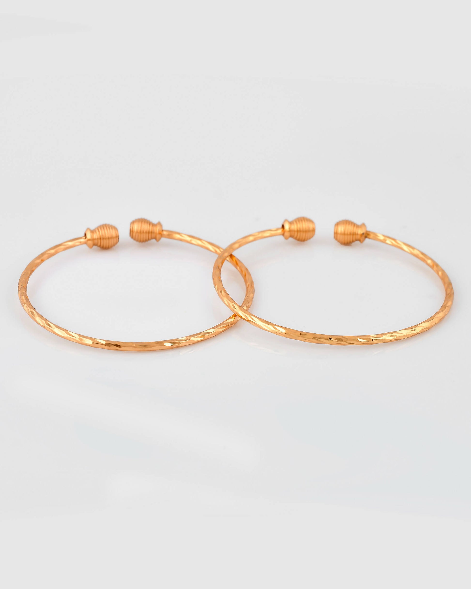 VOJ Stainless Steel Gold-plated Bangle Set (Pack of 2) - Distacart