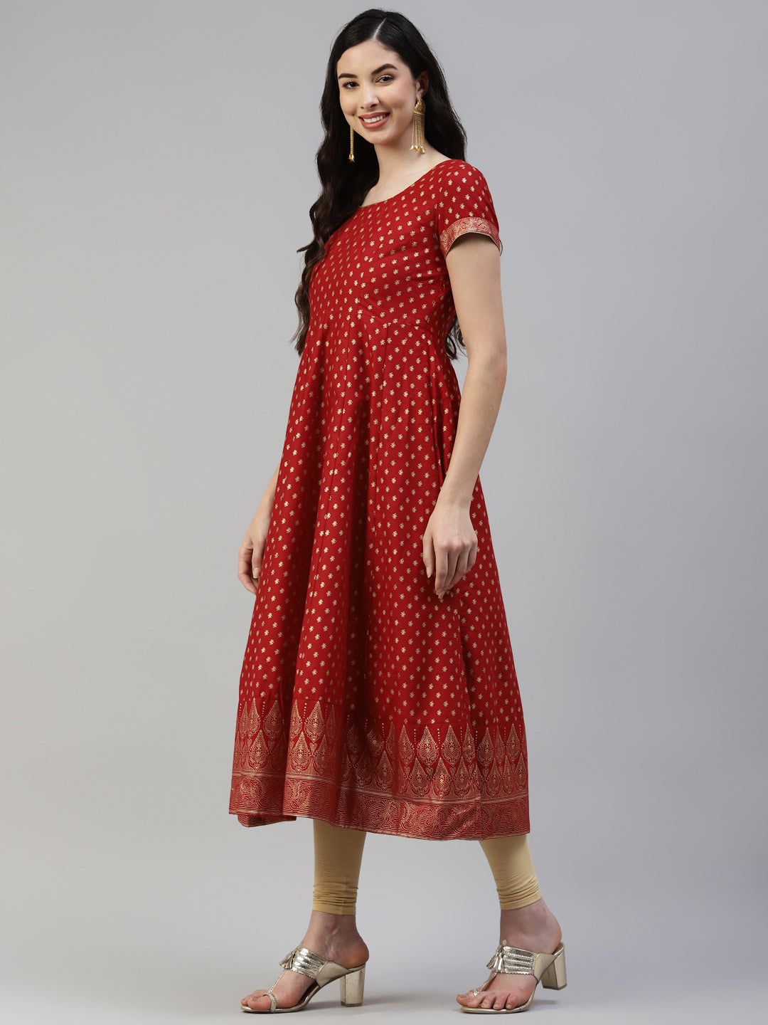 SKC Beautiful Angrakha style Anarkali Kurti with pants and Dupatta wit –  www.soosi.co.in